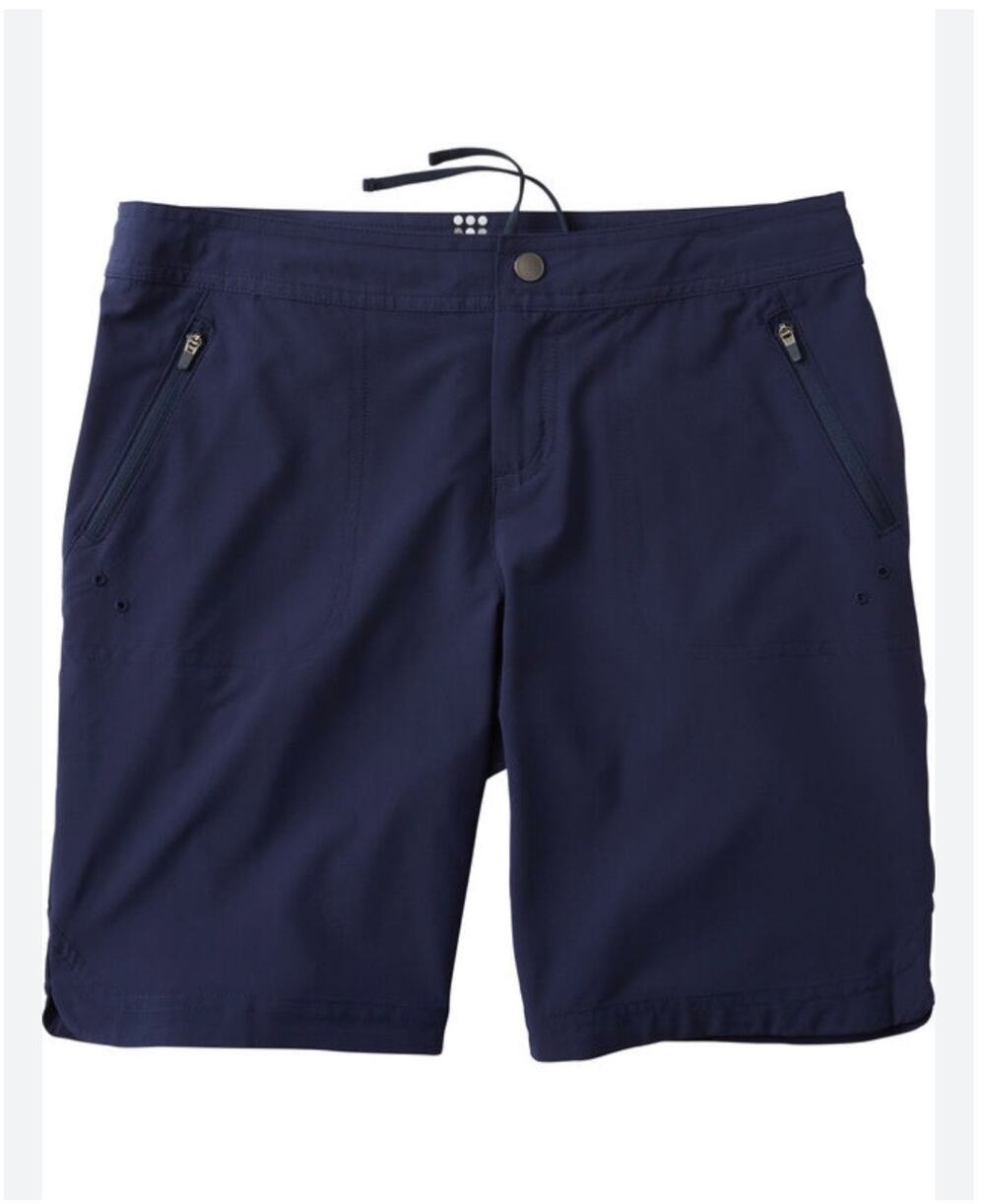 Title Nine Rogue 9” Shorts Unlined Lightweight Women's 14 Navy Blue UPF 50 Swim